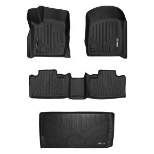 MAXLINER Floor Mats 2 Rows and Cargo Liner Behind 3rd Row Set Black for 2016-2019 Dodge Durango with 2nd Row Bench Seat