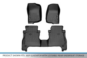 Maxliner USA - MAXLINER All Weather Custom Fit Floor Mats 2 Row Liner Set Black for 2020 Jeep Gladiator with Lockable Rear Underseat Storage - Image 5