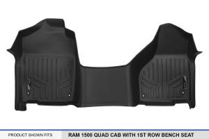 Maxliner USA - MAXLINER Floor Mats 1st Row 1pc Liner Black for 2012-2018 RAM 1500 Quad Cab with 1st Row Bench Seat and Dual Floor Hooks - Image 4