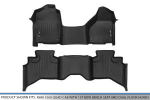 Maxliner USA - MAXLINER Floor Mats 2 Row Liner Set Black for 2012-2018 RAM 1500 Quad Cab with 1st Row Bench Seat and Dual Floor Hooks - Image 5