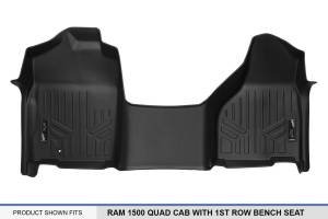 Maxliner USA - MAXLINER Floor Mats 1st Row 1pc Liner Black for 2009-2012 Ram 1500 Quad Cab with 1st Row Bench Seat and Single Floor Hook - Image 4