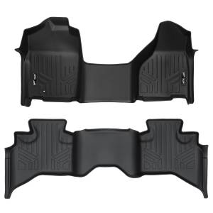 MAXLINER Floor Mats 2 Row Liner Set Black for 2009-12 Dodge Ram 1500 Quad Cab with 1st Row Bench Seat and Single Floor Hook