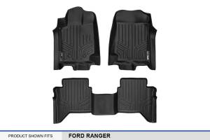 Maxliner USA - MAXLINER Custom Fit Floor Mats 2 Row Liner Set Black for 2015-2018 Ford Ranger Crew Cab Export Model - Image 5