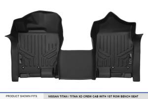 Maxliner USA - MAXLINER Floor Mats 1st Row 1pc Liner Black for 2017-2019 Nissan Titan / 2016-19 Titan XD Crew Cab with 1st Row Bench Seat - Image 4