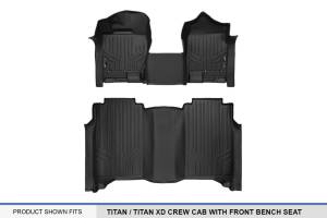 Maxliner USA - MAXLINER Floor Mats 2 Row Liner Set Black for 2017-2019 Nissan Titan / 2016-2019 Titan XD Crew Cab with 1st Row Bench Seat - Image 5