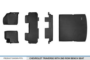Maxliner USA - MAXLINER Floor Mats 3 Rows - Cargo Liner Behind 2nd Row Set Black for 2018-2019 Chevrolet Traverse with 2nd Row Bench Seat - Image 7