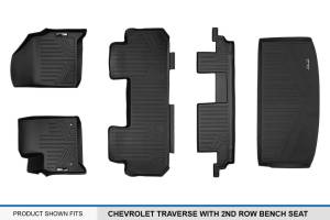Maxliner USA - MAXLINER Floor Mats 3 Rows - Cargo Liner Behind 3rd Row Set Black for 2018-2019 Chevrolet Traverse with 2nd Row Bench Seat - Image 7