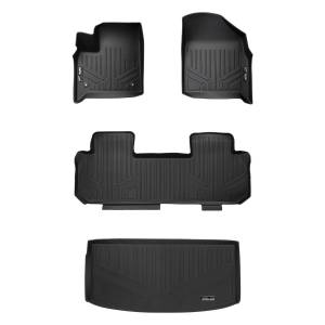 Maxliner USA - MAXLINER Floor Mats 2 Rows - Cargo Liner Behind 3rd Row Set Black for 2018-2019 Chevrolet Traverse with 2nd Row Bench Seat - Image 1