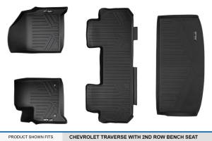 Maxliner USA - MAXLINER Floor Mats 2 Rows - Cargo Liner Behind 3rd Row Set Black for 2018-2019 Chevrolet Traverse with 2nd Row Bench Seat - Image 6