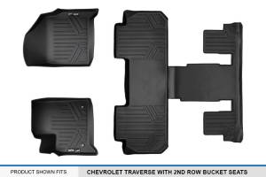 Maxliner USA - MAXLINER Custom Fit Floor Mats 3 Row Liner Set Black for 2018-2019 Chevrolet Traverse with 2nd Row Bucket Seats - Image 5