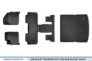 Maxliner USA - MAXLINER Floor Mats 3 Rows and Cargo Liner Behind 2nd Row Set for 2018-2019 Chevrolet Traverse with 2nd Row Bucket Seats - Image 6