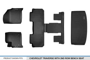 Maxliner USA - MAXLINER Floor Mats 3 Rows and Cargo Liner Behind 3rd Row Set for 2018-2019 Chevrolet Traverse with 2nd Row Bucket Seats - Image 6