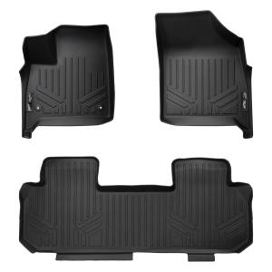 MAXLINER Custom Fit Floor Mats 2 Row Liner Set Black for 2018-2019 Buick Enclave with 2nd Row Bench Seat