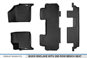 Maxliner USA - MAXLINER Custom Fit Floor Mats 3 Row Liner Set Black for 2018-2019 Buick Enclave with 2nd Row Bench Seat - Image 6