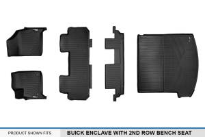Maxliner USA - MAXLINER Floor Mats 3 Rows and Cargo Liner Behind 2nd Row Set Black for 2018-2019 Buick Enclave with 2nd Row Bench Seat - Image 7