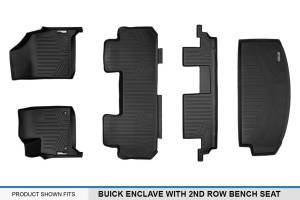 Maxliner USA - MAXLINER Floor Mats 3 Rows and Cargo Liner Behind 3rd Row Set Black for 2018-2019 Buick Enclave with 2nd Row Bench Seat - Image 7