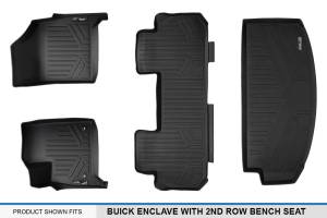 Maxliner USA - MAXLINER Floor Mats 2 Rows and Cargo Liner Behind 3rd Row Set Black for 2018-2019 Buick Enclave with 2nd Row Bench Seat - Image 6