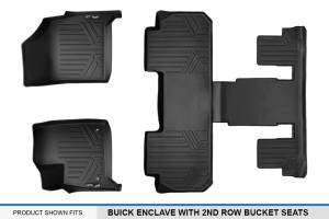 Maxliner USA - MAXLINER Custom Fit Floor Mats 3 Row Liner Set Black for 2018-2019 Buick Enclave with 2nd Row Bucket Seats - Image 5