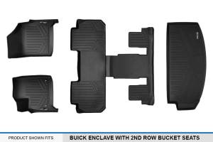 Maxliner USA - MAXLINER Floor Mats 3 Rows and Cargo Liner Behind 3rd Row Set Black for 2018-2019 Buick Enclave with 2nd Row Bucket Seats - Image 6