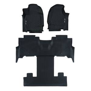 MAXLINER Floor Mats 3 Row Liner Set Black for 2018-2019 Expedition / Navigator with 2nd Row Bucket Seats (Incl. Max and L)