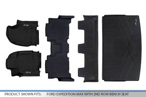 Maxliner USA - MAXLINER Floor Mats 3 Rows - Cargo Liner Behind 3rd Row Set Black for 18-19 Expedition Max/Navigator L - 2nd Row Bench Seat - Image 7