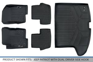 Maxliner USA - MAXLINER Custom Floor Mats 2 Rows and Cargo Liner Set Black for 2017 Jeep Patriot with 1st Row Dual Driver Side Floor Hooks - Image 6