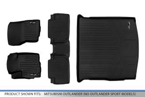 Maxliner USA - MAXLINER Custom Floor Mats 2 Rows and Cargo Liner Set Black for 2014-2019 Mitsubishi Outlander (No Outlander Sport Models) - Image 6