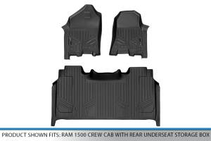 Maxliner USA - MAXLINER Custom Fit Floor Mats 2 Row Liner Set Black for 2019 Ram 1500 Crew Cab with Rear Underseat Storage Box - Image 5