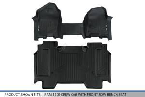 Maxliner USA - MAXLINER Custom Fit Floor Mats 2 Row Liner Set (Both Rows 1pc) Black for 2019 Ram 1500 Crew Cab with First Row Bench Seat - Image 5