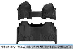 Maxliner USA - MAXLINER Custom Floor Mats 2 Row Liner Set (Both Rows 1pc) Black for 2019 Ram 1500 Crew Cab with Rear Underseat Storage Box - Image 5