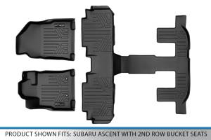 Maxliner USA - MAXLINER Custom Fit Floor Mats 3 Row Liner Set Black for 2019-2020 Subaru Ascent with 2nd Row Bucket Seats - Image 5