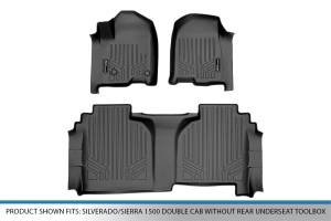 Maxliner USA - MAXLINER Custom Floor Mats 2 Row Liner Set Black for 2019 Silverado/Sierra 1500 Double Cab without Rear Underseat Toolbox - Image 5