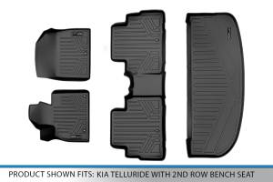 Maxliner USA - MAXLINER Custom Floor Mats 2 Rows and Cargo Liner Behind 3rd Row Set Black for 2020 Kia Telluride with 2nd Row Bench Seat - Image 6