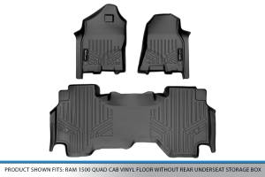 Maxliner USA - MAXLINER Custom Floor Mats 2 Row Liner Set Black for 2019 Ram 1500 Quad Cab Vinyl Floor without Rear Underseat Storage Box - Image 5