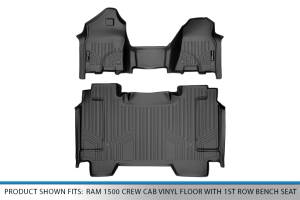 Maxliner USA - MAXLINER Floor Mats 2 Row Liner Set (Both Rows 1pc) Black for 2019 Ram 1500 Crew Cab Vinyl Floor with 1st Row Bench Seat - Image 5