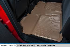 Maxliner USA - MAXLINER Floor Mats 2 Row Liner Set Tan for 2007-2013 Silverado/Sierra 1500 Crew Cab - 2007-2014 2500/3500 HD Crew Cab - Image 4