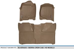 Maxliner USA - MAXLINER Floor Mats 2 Row Liner Set Tan for 2007-2013 Silverado/Sierra 1500 Crew Cab - 2007-2014 2500/3500 HD Crew Cab - Image 5