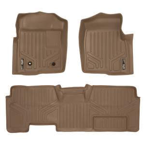 Maxliner USA - MAXLINER Custom Fit Floor Mats 2 Row Liner Set Tan for 2009-2010 Ford F-150 SuperCab Non Flow-Through Center Console - Image 1