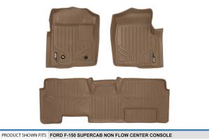 Maxliner USA - MAXLINER Custom Fit Floor Mats 2 Row Liner Set Tan for 2009-2010 Ford F-150 SuperCab Non Flow-Through Center Console - Image 5