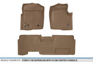 Maxliner USA - MAXLINER Custom Fit Floor Mats 2 Row Liner Set Tan for 2009-2010 Ford F-150 SuperCab with Flow-Through Center Console - Image 5