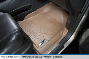 Maxliner USA - MAXLINER Custom Fit Floor Mats 2 Row Liner Set Tan for Traverse / Enclave / Acadia / Outlook with 2nd Row Bench Seat - Image 3