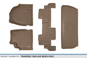 Maxliner USA - MAXLINER Custom Fit Floor Mats 2 Rows and Cargo Liner Behind 3rd Row Set Tan for Traverse / Enclave with 2nd Row Bench Seat - Image 6