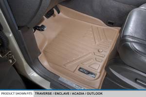 Maxliner USA - MAXLINER Custom Fit Floor Mats 3 Row Liner Set Tan for Traverse / Enclave / Acadia / Outlook with 2nd Row Bucket Seats - Image 2