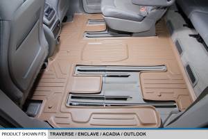 Maxliner USA - MAXLINER Custom Fit Floor Mats 3 Row Liner Set Tan for Traverse / Enclave / Acadia / Outlook with 2nd Row Bucket Seats - Image 4