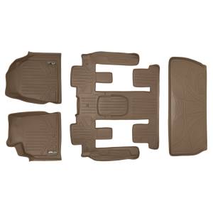 Maxliner USA - MAXLINER Custom Floor Mats 3 Rows and Cargo Liner Behind 3rd Row Set Tan for Traverse / Enclave with 2nd Row Bucket Seats - Image 1