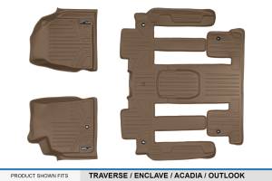 Maxliner USA - MAXLINER Custom Fit Floor Mats 3 Row Liner Set Tan for Traverse / Enclave / Acadia / Outlook with 2nd Row Bucket Seats - Image 5