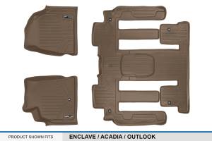 Maxliner USA - MAXLINER Custom Fit Floor Mats 3 Row Liner Set Tan for Enclave / Acadia / Outlook with 2nd Row Bucket Seats - Image 5