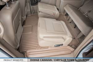 Maxliner USA - MAXLINER Custom Floor Mats 3 Row Liner Set Tan for 2008-2019 Dodge Grand Caravan / Chrysler Town & Country (Stow'n Go Only) - Image 4