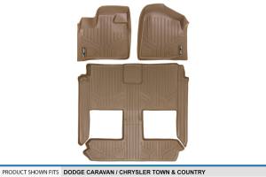 Maxliner USA - MAXLINER Custom Floor Mats 3 Row Liner Set Tan for 2008-2019 Dodge Grand Caravan / Chrysler Town & Country (Stow'n Go Only) - Image 5