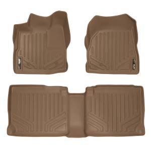 MAXLINER Custom Fit Floor Mats 2 Row Liner Set Tan for 2010-2011 Chevrolet Equinox / GMC Terrain (Dual Front Floor Hooks)